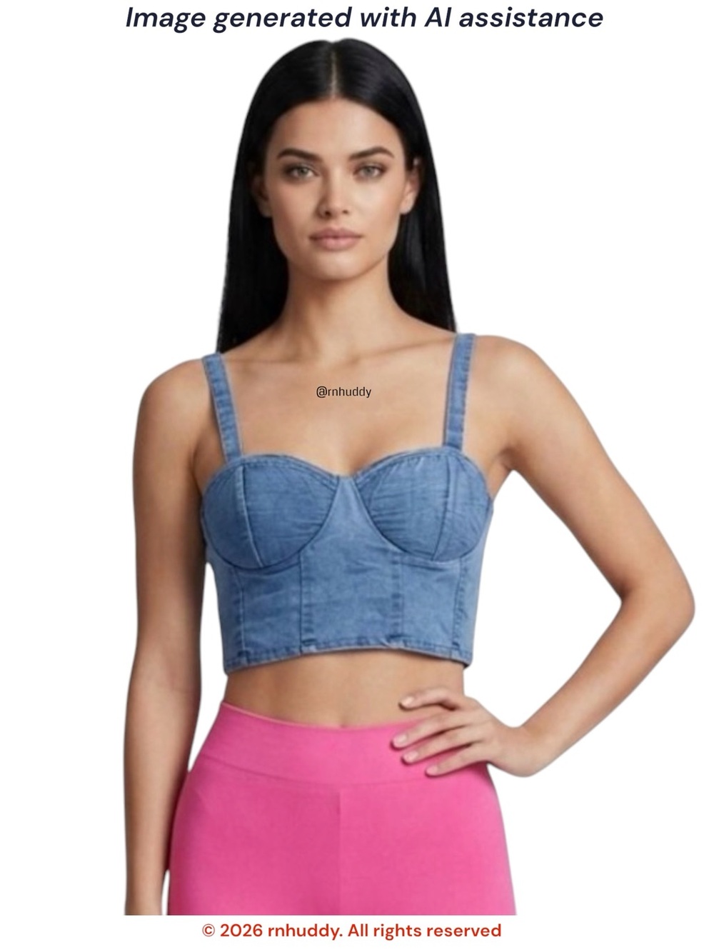 NWT B.O.G. Collective M denim bustier crop top